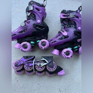 RollerDerby Adjustable Skates ( 4 wheel/Rollerblade) Kids Size 12-2